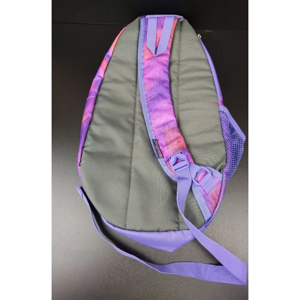 Jansport One Shoulder Sling Backpack Pink Purple Tie Dye